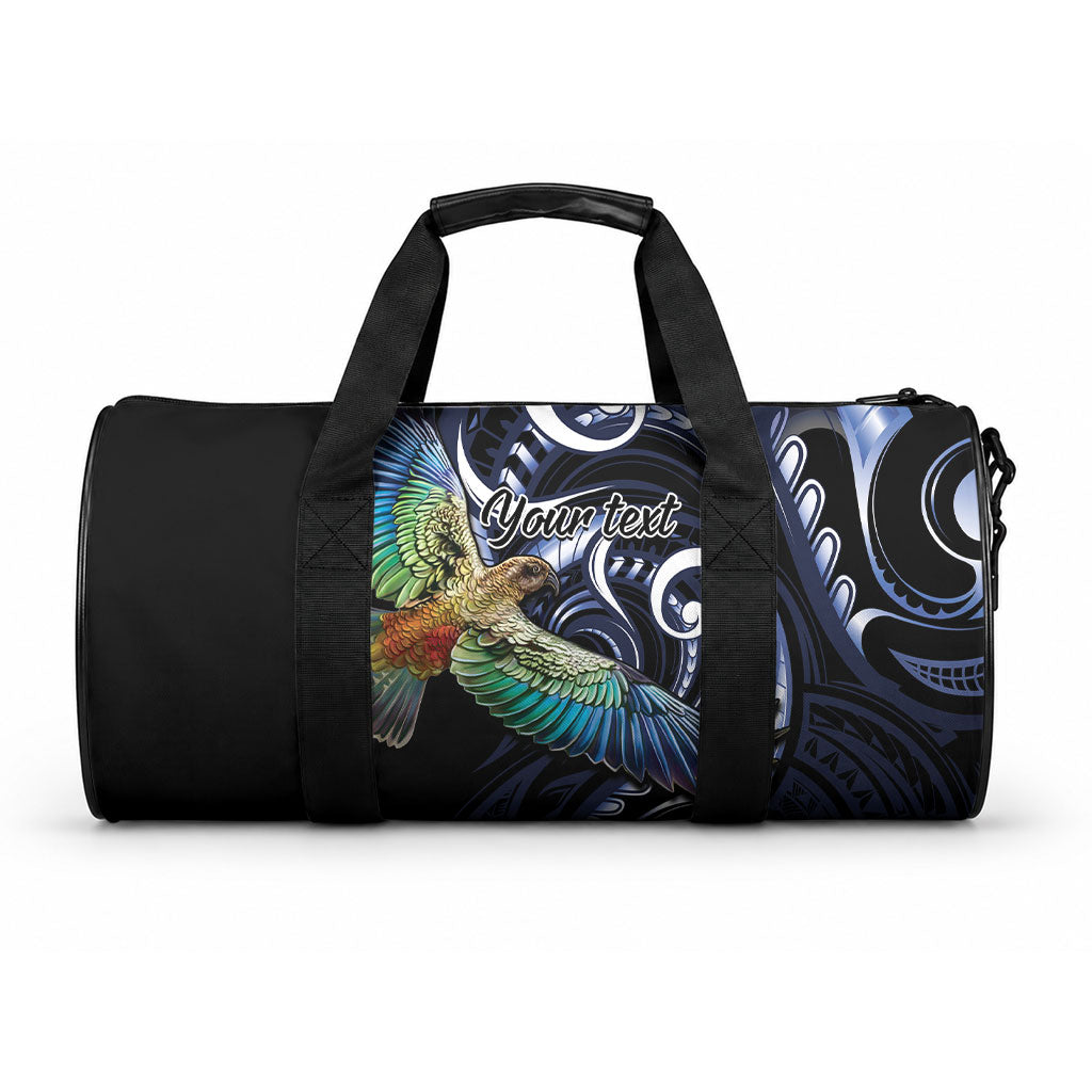 New Zealand Kea Bird Personalised Duffle Bag Maori Tribal Koru Art LT9 One size Blue - Polynesian Pride