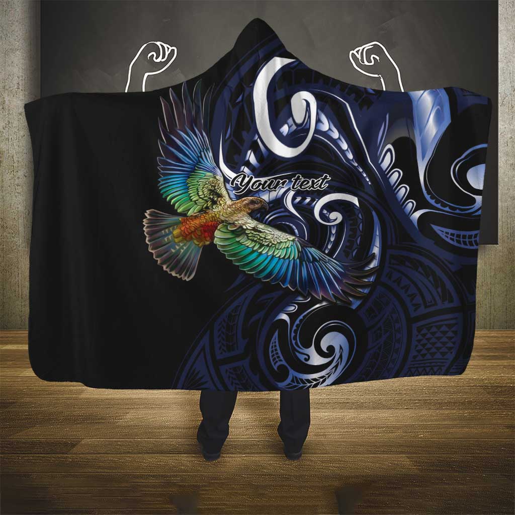 New Zealand Kea Bird Personalised Hooded Blanket Maori Tribal Koru Art LT9 - Polynesian Pride