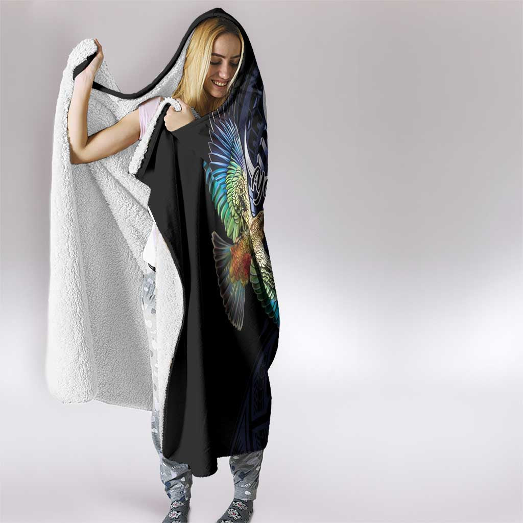 New Zealand Kea Bird Personalised Hooded Blanket Maori Tribal Koru Art LT9 - Polynesian Pride