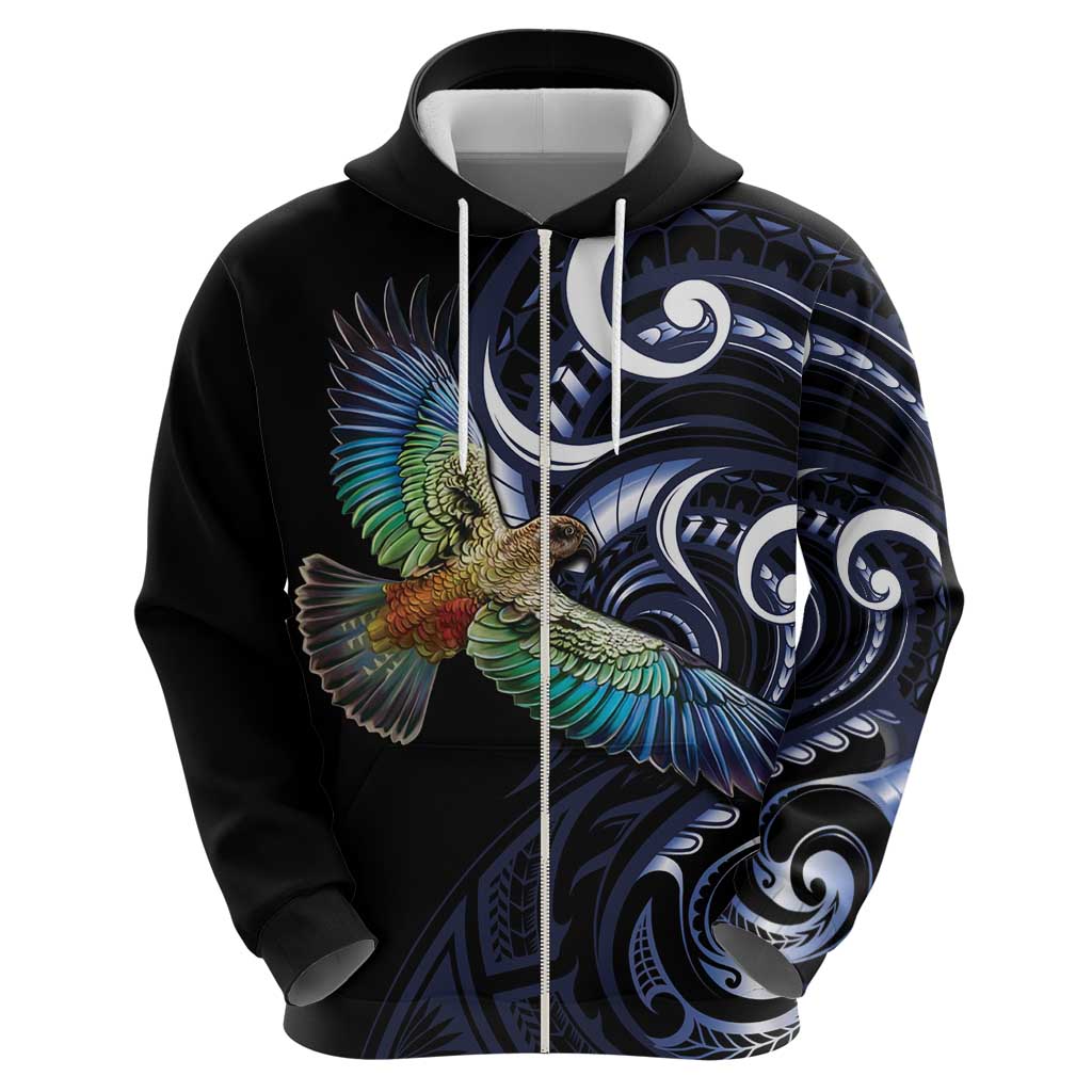New Zealand Kea Bird Personalised Hoodie Maori Tribal Koru Art LT9 - Polynesian Pride