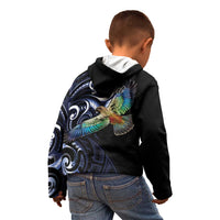 New Zealand Kea Bird Personalised Kid Hoodie Maori Tribal Koru Art LT9 - Polynesian Pride