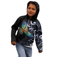 New Zealand Kea Bird Personalised Kid Hoodie Maori Tribal Koru Art LT9 - Polynesian Pride