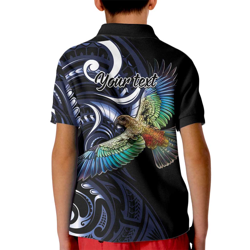 New Zealand Kea Bird Personalised Kid Polo Shirt Maori Tribal Koru Art LT9 - Polynesian Pride
