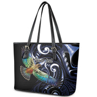 New Zealand Kea Bird Personalised Leather Tote Bag Maori Tribal Koru Art LT9 - Polynesian Pride