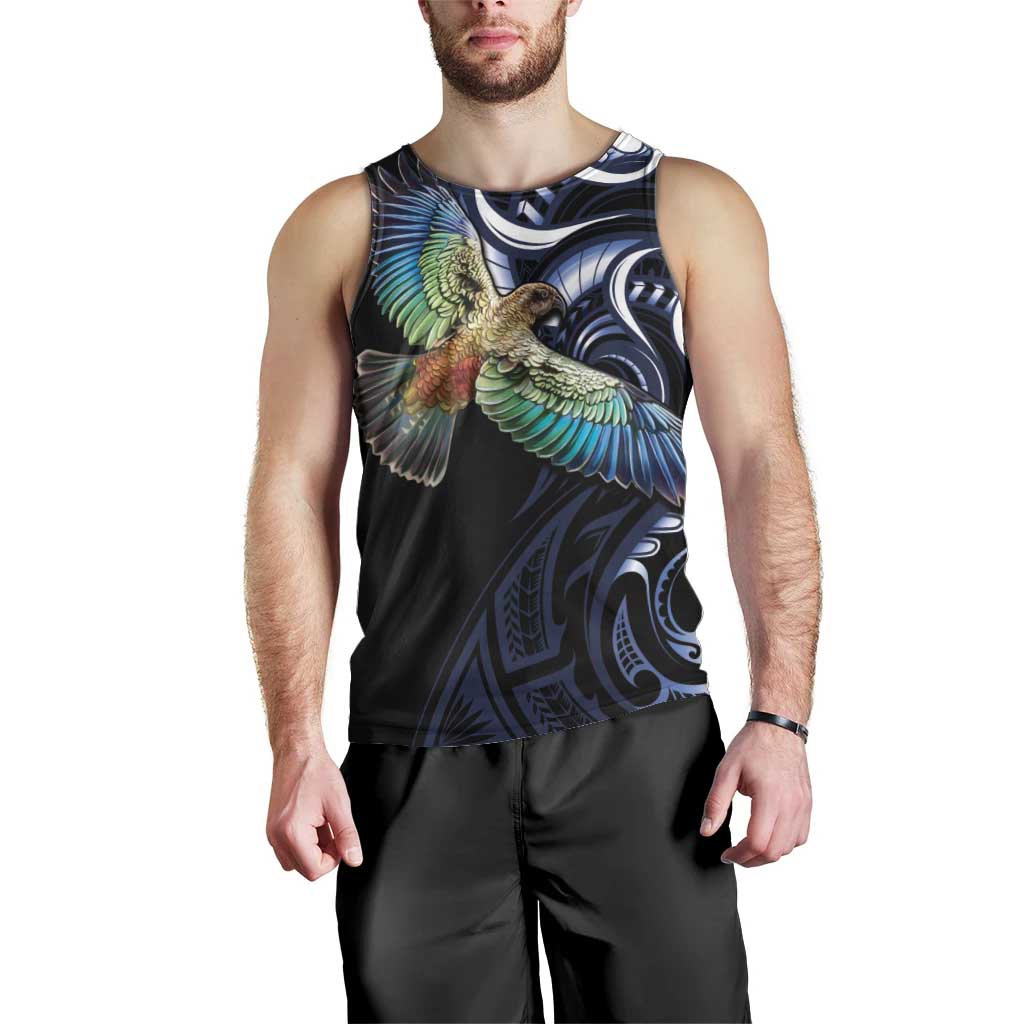 New Zealand Kea Bird Personalised Men Tank Top Maori Tribal Koru Art LT9 - Polynesian Pride