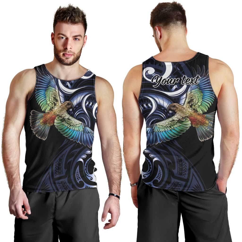 New Zealand Kea Bird Personalised Men Tank Top Maori Tribal Koru Art LT9 - Polynesian Pride
