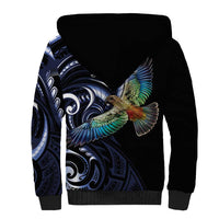 New Zealand Kea Bird Personalised Sherpa Hoodie Maori Tribal Koru Art LT9 - Polynesian Pride