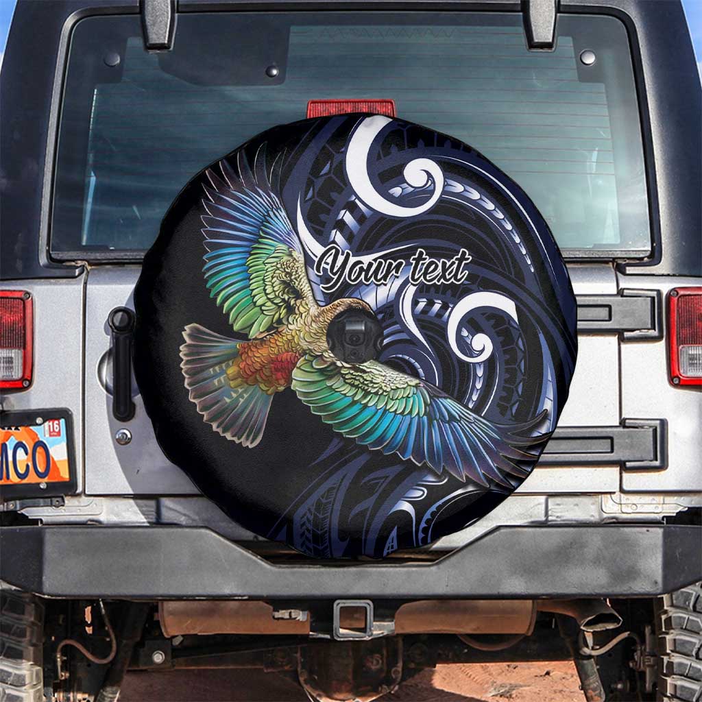 New Zealand Kea Bird Personalised Spare Tire Cover Maori Tribal Koru Art LT9 Blue - Polynesian Pride