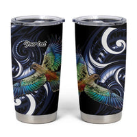 New Zealand Kea Bird Personalised Tumbler Cup Maori Tribal Koru Art LT9 Blue - Polynesian Pride