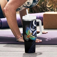 New Zealand Kea Bird Personalised Tumbler With Handle Maori Tribal Koru Art LT9 - Polynesian Pride