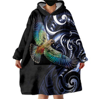 New Zealand Kea Bird Personalised Wearable Blanket Hoodie Maori Tribal Koru Art LT9 - Polynesian Pride