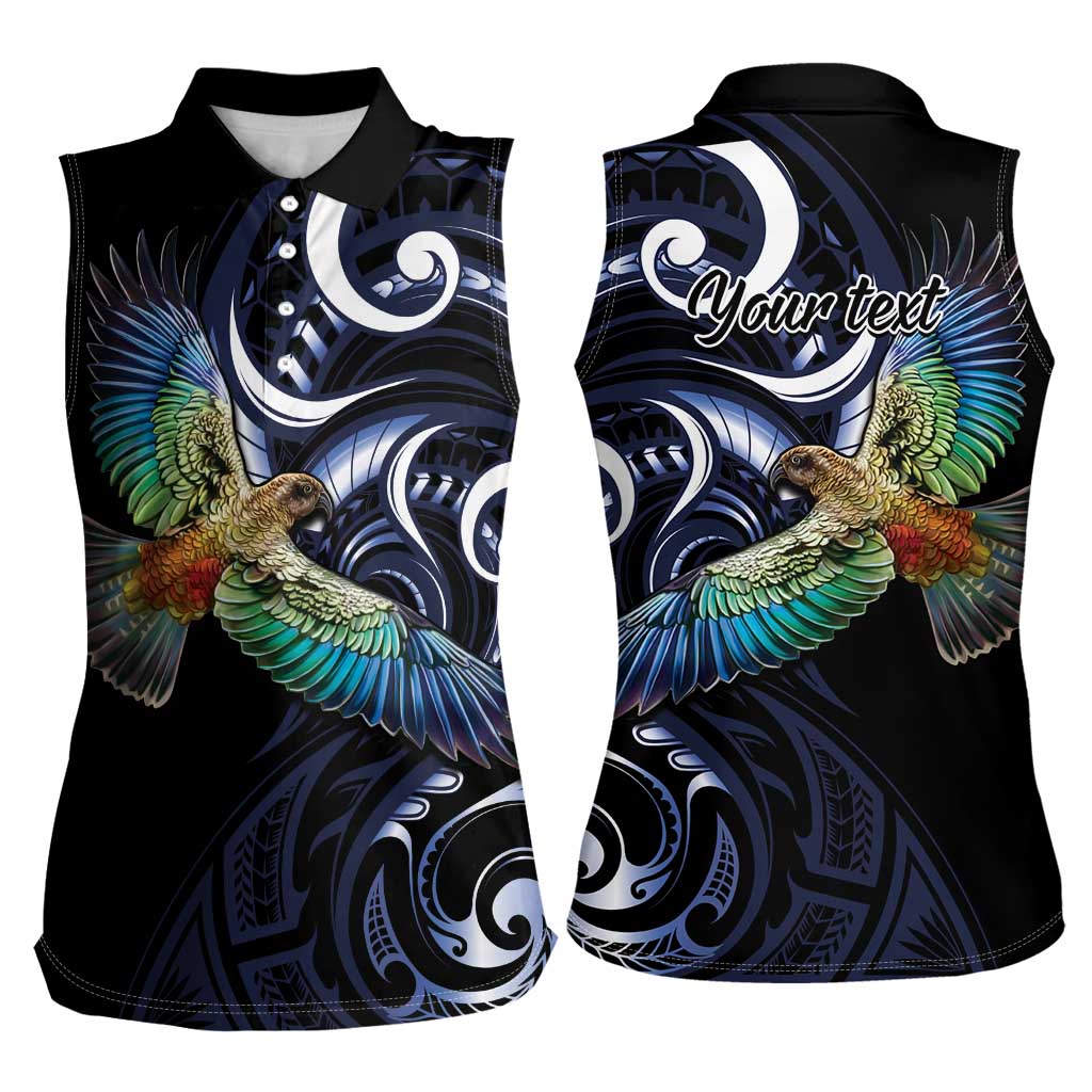 New Zealand Kea Bird Personalised Women Sleeveless Polo Shirt Maori Tribal Koru Art LT9 - Polynesian Pride