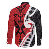 Silver Fern Koru Swirls with Maori Ta Moko Family Matching Long Sleeve Bodycon Dress and Hawaiian Shirt LT9 - Polynesian Pride