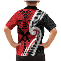 Silver Fern Koru Swirls with Maori Ta Moko Family Matching Mermaid Dress and Hawaiian Shirt LT9 - Polynesian Pride