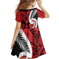 Silver Fern Koru Swirls with Maori Ta Moko Family Matching Off Shoulder Maxi Dress and Hawaiian Shirt LT9 - Polynesian Pride
