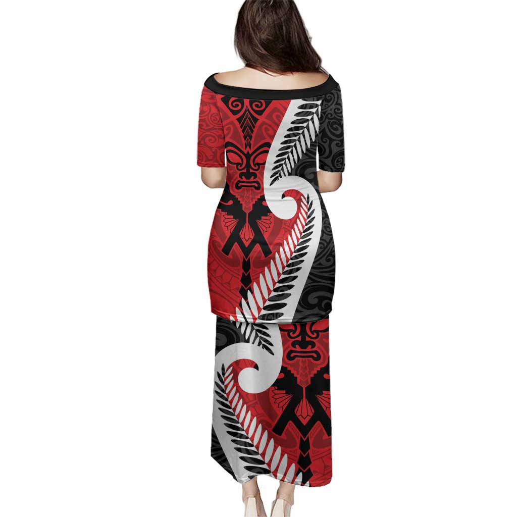 Silver Fern Koru Swirls with Maori Ta Moko Family Matching Puletasi and Hawaiian Shirt LT9 - Polynesian Pride