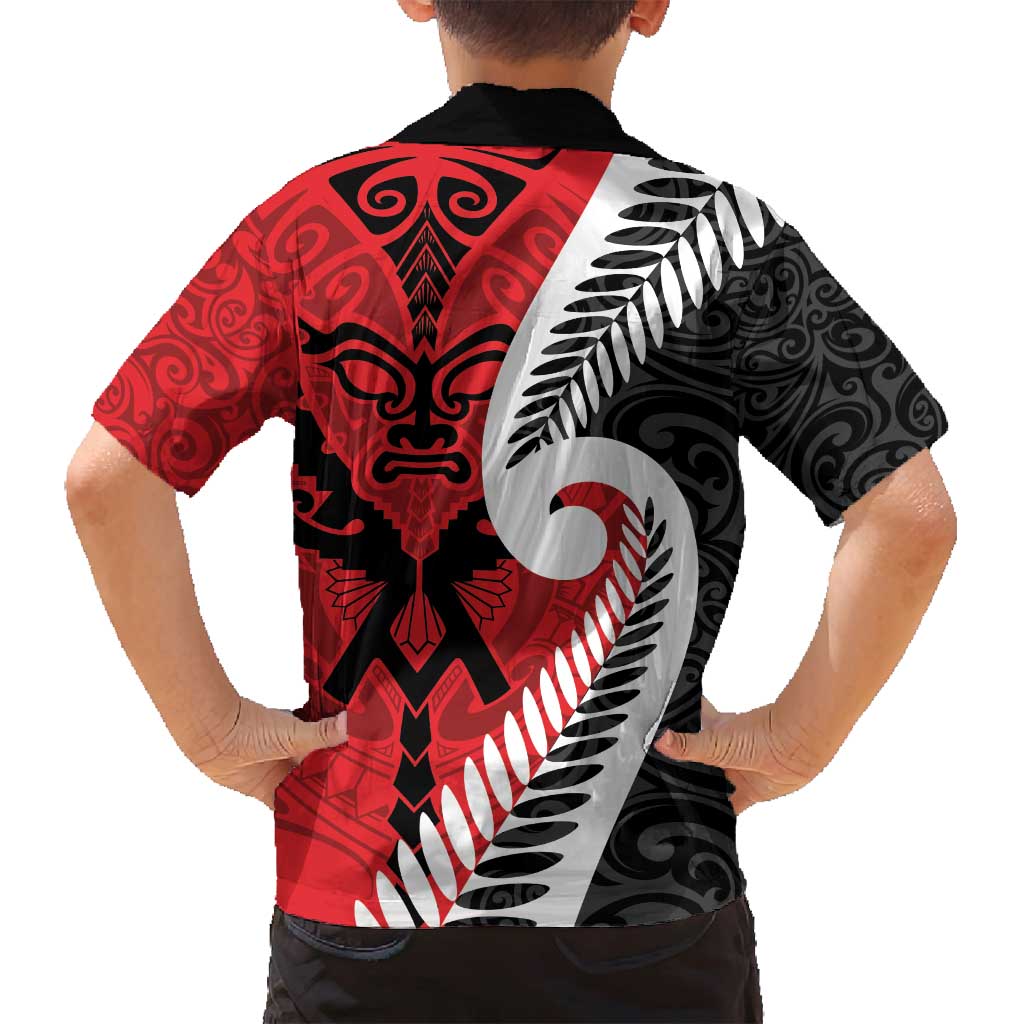 Silver Fern Koru Swirls with Maori Ta Moko Family Matching Summer Maxi Dress and Hawaiian Shirt LT9 - Polynesian Pride