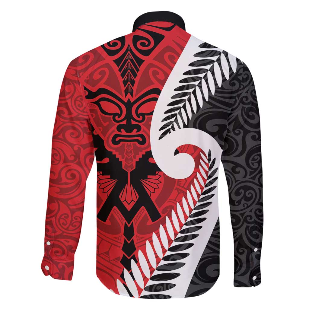 Silver Fern Koru Swirls with Maori Ta Moko Family Matching Tank Maxi Dress and Hawaiian Shirt LT9 - Polynesian Pride