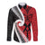Silver Fern Koru Swirls with Maori Ta Moko Long Sleeve Button Shirt