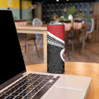 Silver Fern Koru Swirls with Maori Ta Moko Skinny Tumbler LT9 - Polynesian Pride