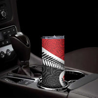 Silver Fern Koru Swirls with Maori Ta Moko Skinny Tumbler LT9 - Polynesian Pride