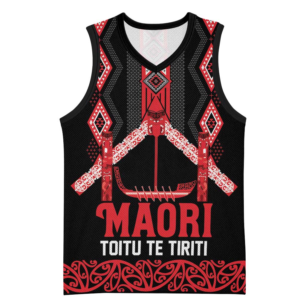 Toitu Te Tiriti Waitangi Basketball Jersey Black Wharenui House LT9 Unisex Black - Polynesian Pride