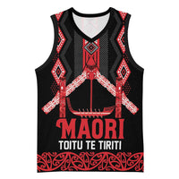 Toitu Te Tiriti Waitangi Basketball Jersey Black Wharenui House LT9 Unisex Black - Polynesian Pride