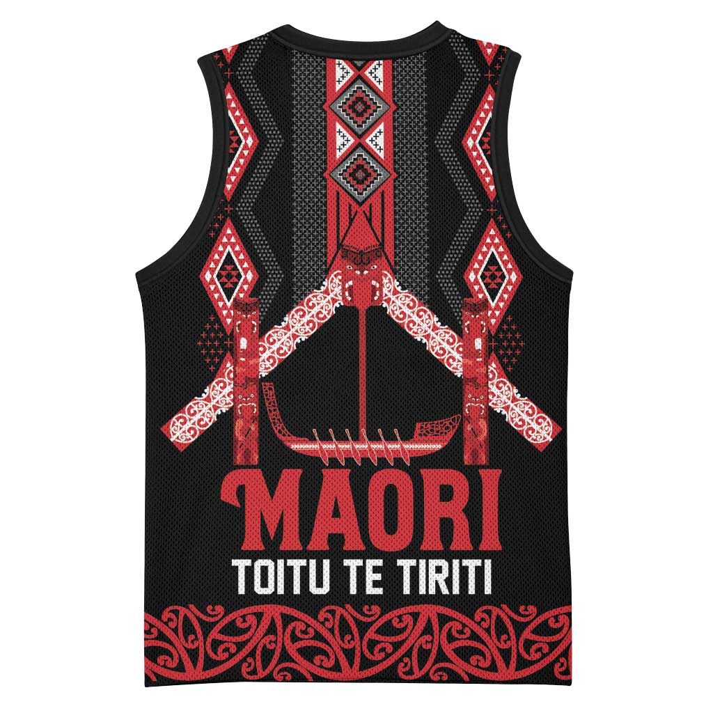 Toitu Te Tiriti Waitangi Basketball Jersey Black Wharenui House LT9 - Polynesian Pride