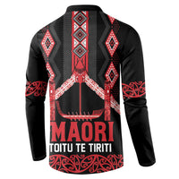 Toitu Te Tiriti Waitangi Button Sweatshirt Black Wharenui House - Polynesian Pride