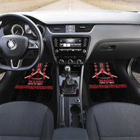 Toitu Te Tiriti Waitangi Car Mats Black Wharenui House LT9 Set 2pcs - Front Black - Polynesian Pride