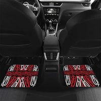 Toitu Te Tiriti Waitangi Car Mats Black Wharenui House LT9 Set 2pcs - Back Black - Polynesian Pride