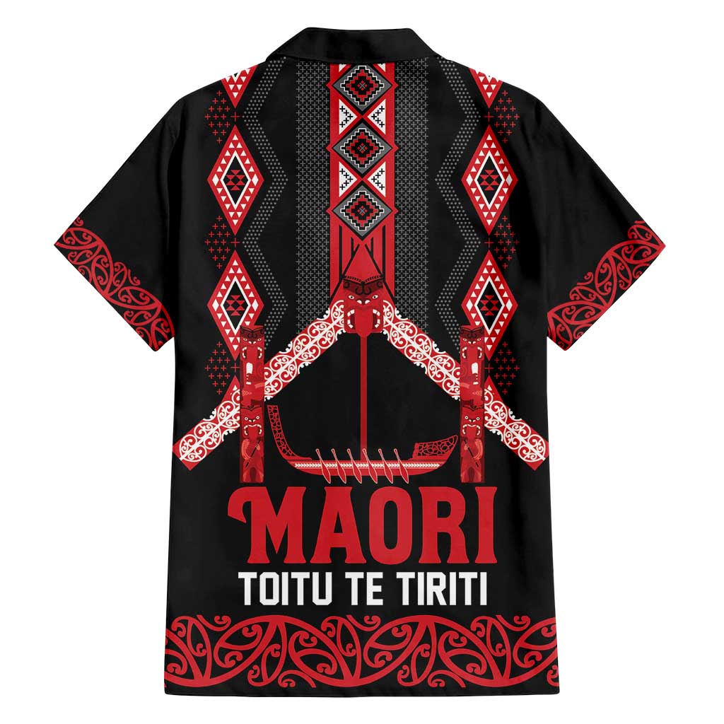 Toitu Te Tiriti Waitangi Family Matching Tank Maxi Dress and Hawaiian Shirt Black Wharenui House LT9 - Polynesian Pride