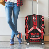 Toitu Te Tiriti Waitangi Luggage Cover Black Wharenui House LT9 - Polynesian Pride