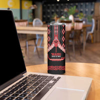 Toitu Te Tiriti Waitangi Skinny Tumbler Black Wharenui House LT9 - Polynesian Pride