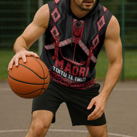 Toitu Te Tiriti Waitangi Sleeveless Hoodie Black Wharenui House - Polynesian Pride