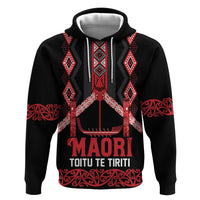 Toitu Te Tiriti Waitangi Zip Hoodie Black Wharenui House - Polynesian Pride