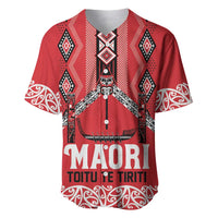 Toitu Te Tiriti Waitangi Baseball Jersey Red Wharenui House - Polynesian Pride