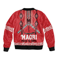 Toitu Te Tiriti Waitangi Bomber Jacket Red Wharenui House - Polynesian Pride