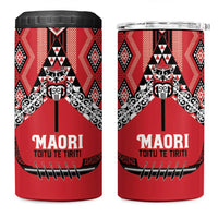 Toitu Te Tiriti Waitangi 4 in 1 Can Cooler Tumbler Red Wharenui House LT9 One Size: 16 oz Red - Polynesian Pride