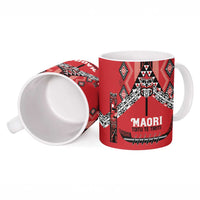 Toitu Te Tiriti Waitangi Ceramic Mug Red Wharenui House - Polynesian Pride