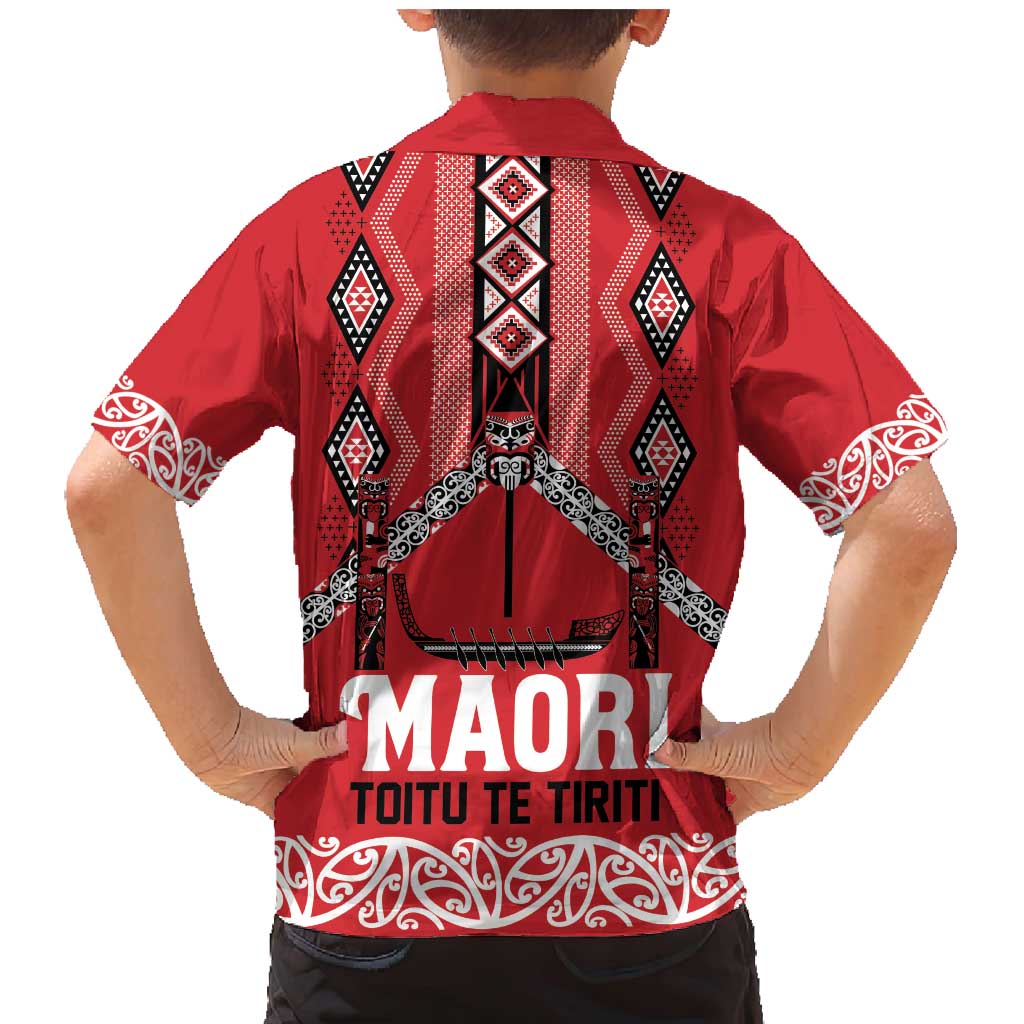 Toitu Te Tiriti Waitangi Family Matching Mermaid Dress and Hawaiian Shirt Red Wharenui House LT9 - Polynesian Pride