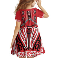 Toitu Te Tiriti Waitangi Family Matching Mermaid Dress and Hawaiian Shirt Red Wharenui House LT9 - Polynesian Pride