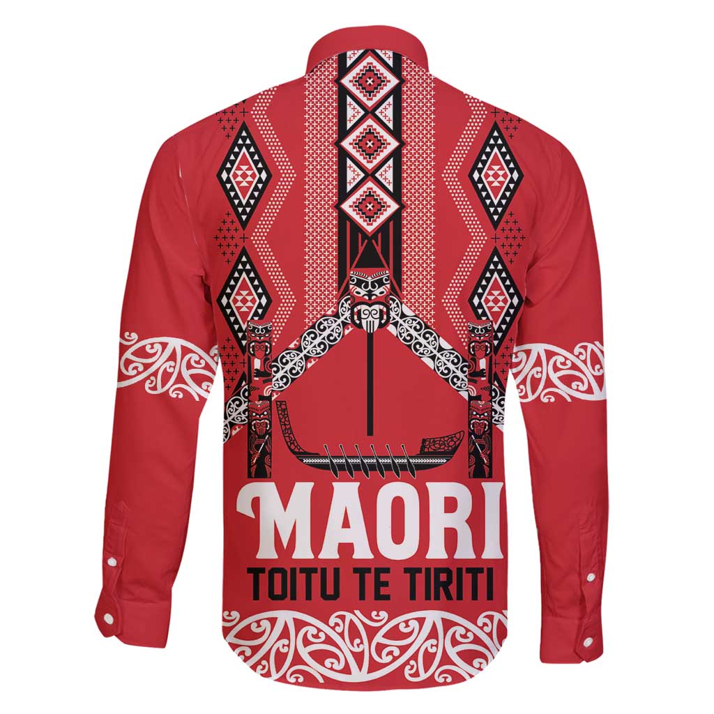 Toitu Te Tiriti Waitangi Family Matching Summer Maxi Dress and Hawaiian Shirt Red Wharenui House LT9 - Polynesian Pride