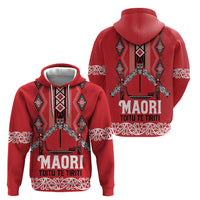Toitu Te Tiriti Waitangi Hoodie Red Wharenui House LT9 - Polynesian Pride