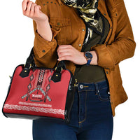Toitu Te Tiriti Waitangi Shoulder Handbag Red Wharenui House - Polynesian Pride