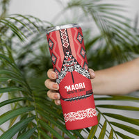 Toitu Te Tiriti Waitangi Skinny Tumbler Red Wharenui House LT9 - Polynesian Pride