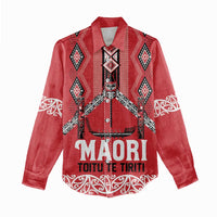 Toitu Te Tiriti Waitangi Women Casual Shirt Red Wharenui House LT9 - Polynesian Pride
