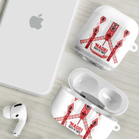 Toitu Te Tiriti Waitangi AirPods Case White Wharenui House LT9 - Polynesian Pride