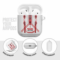 Toitu Te Tiriti Waitangi AirPods Case White Wharenui House LT9 - Polynesian Pride