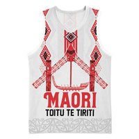Toitu Te Tiriti Waitangi Basketball Jersey White Wharenui House - Polynesian Pride